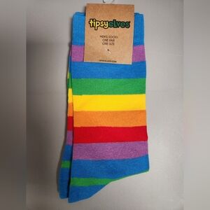 Rainbow Tipsy Elves Men's Colorful Striped Socks